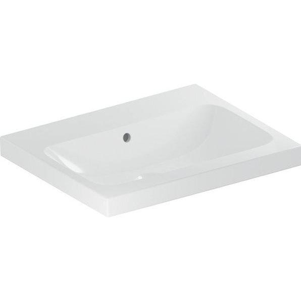 Geberit, Waschbecken, iCon Light Waschtisch, 60 cm x 48 cm, ohne Hahnloch, mit Überlauf,501834 (780 mm, 195 mm)