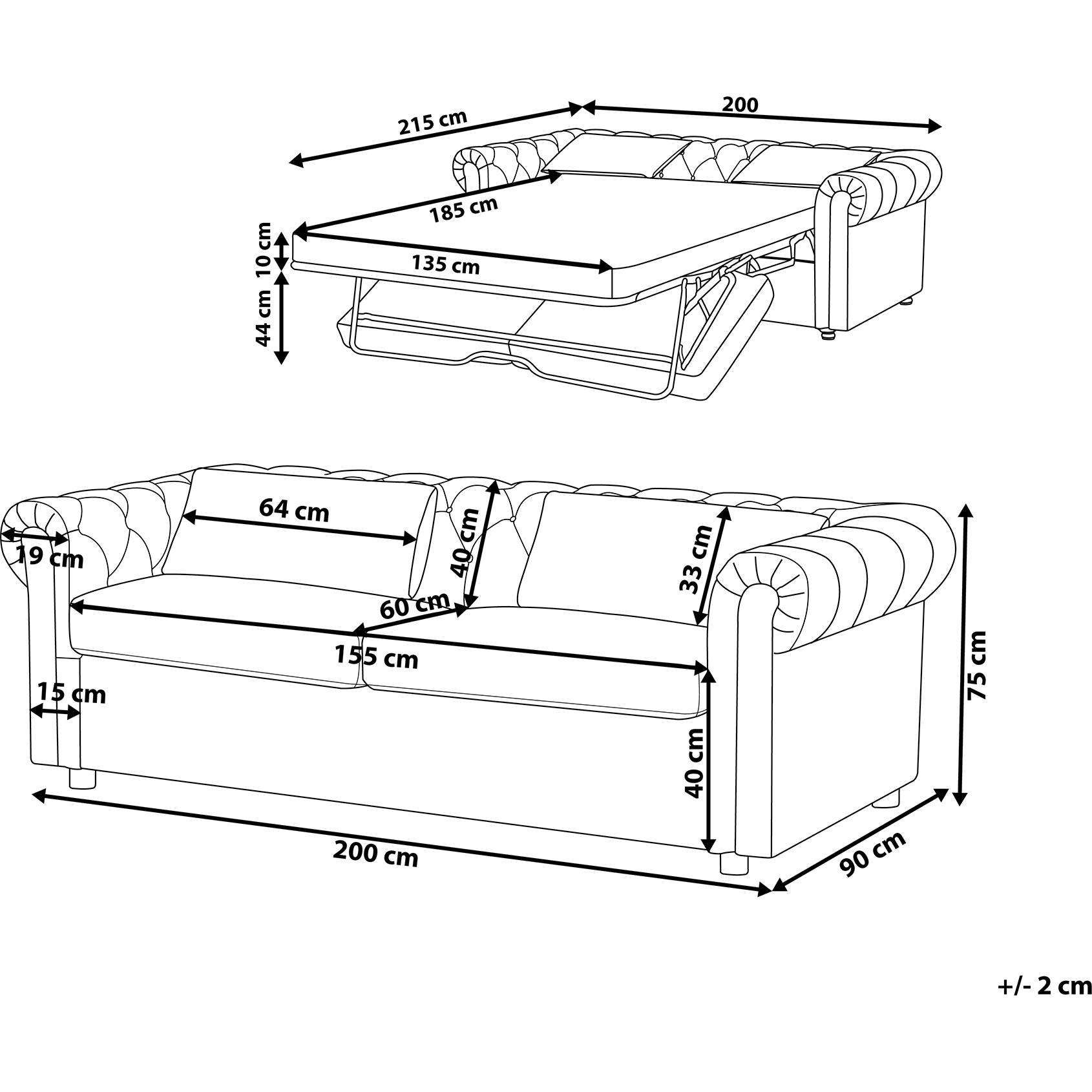 Thumbnail - Beliani, Sofa, Chesterfield (Bettsofa)