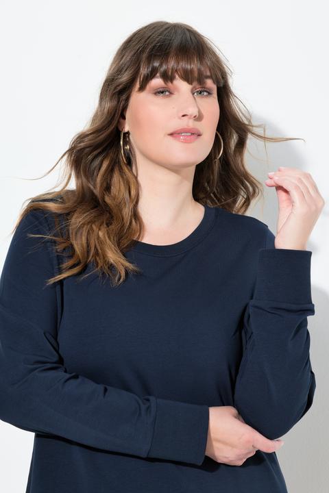 Produktbild Ulla Popken Sweatkleid, Spitze, Rundhals, Langarm (54)