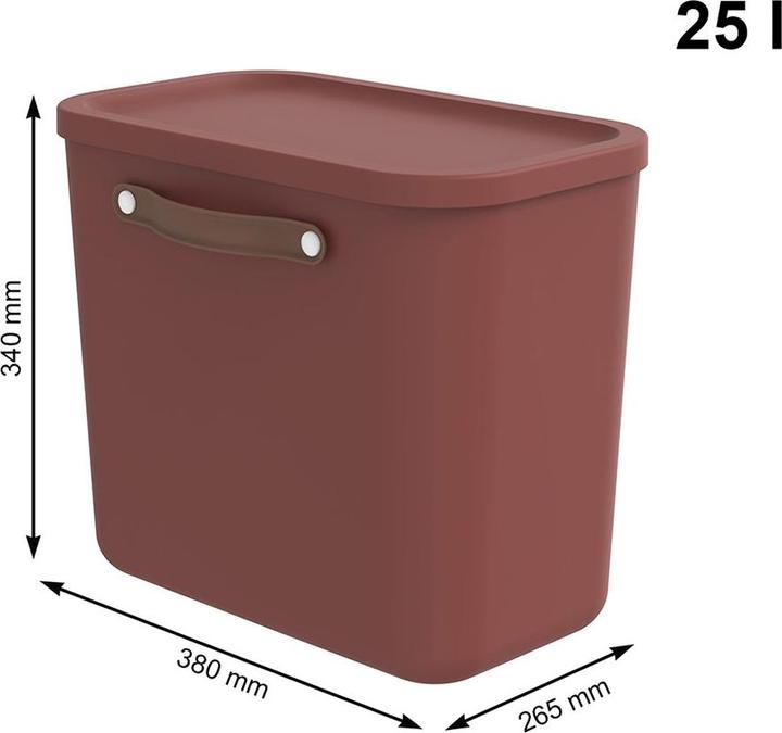 Image du produit Rotho Boîte de rangement Maloja 25 l, Iron rouge (25 l)