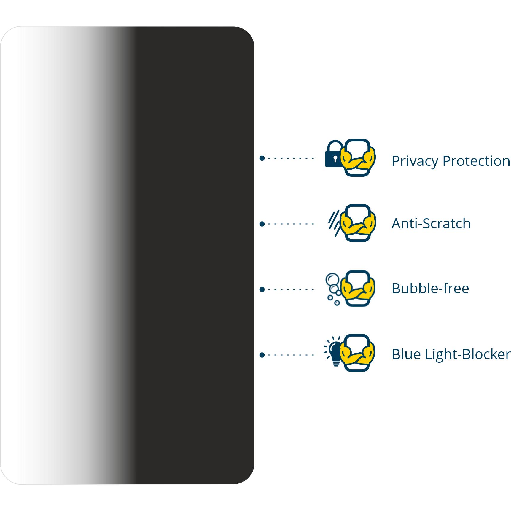 BROTECT Sichtschutzfolie Anti-Spy Privacy Folie Blaulicht-Schutz (17.80"), Notebook Schutzfolie
