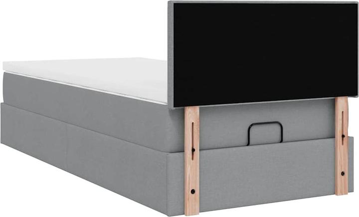 Immagine prodotto VidaXL Ottomana con materasso in tessuto grigio chiaro 90x190 cm (90 x 190 cm)