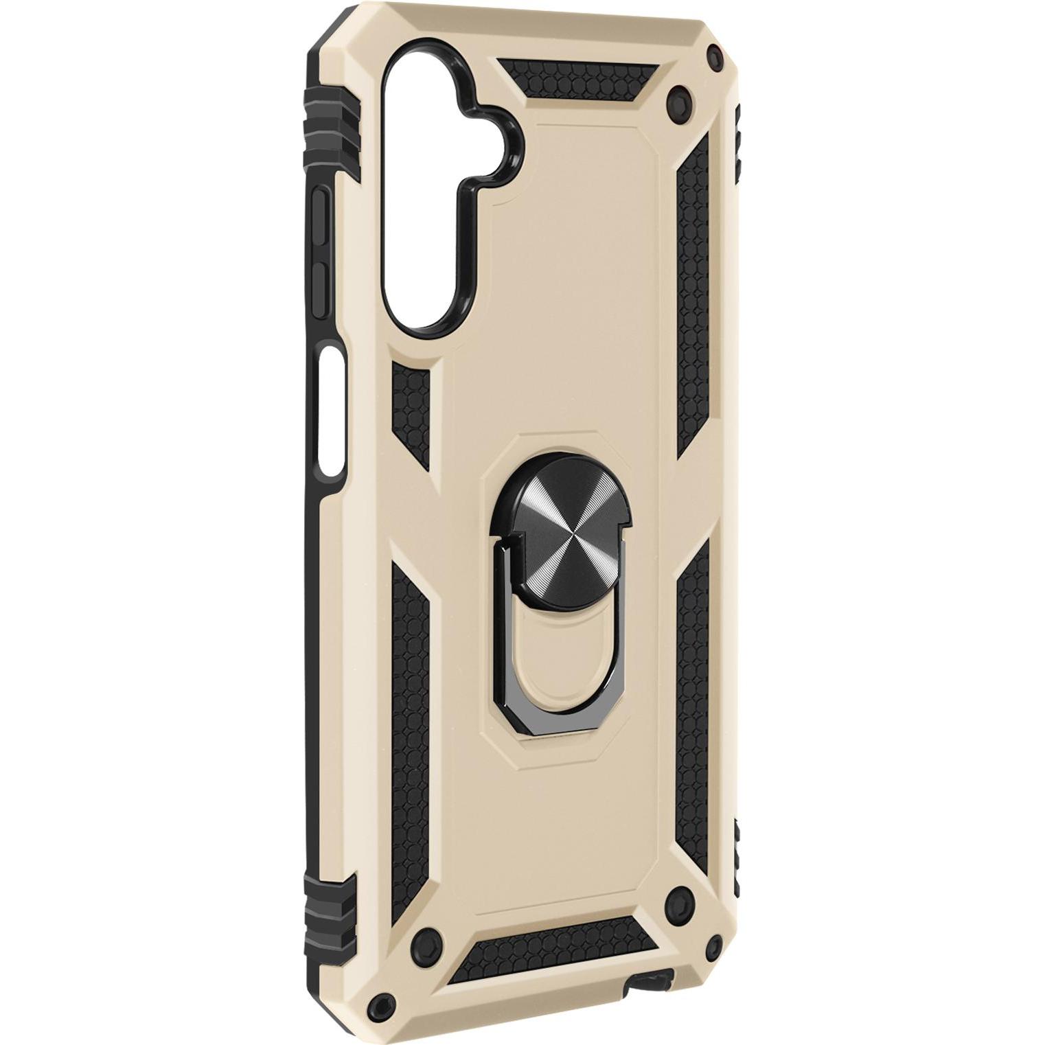 Avizar Stossfeste Handyhülle mit Ring Series (Samsung Galaxy A15), Smartphone Hülle, Gelb