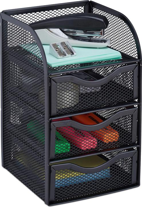 Actual product image Relaxdays Desk Organizer with 3 Drawers