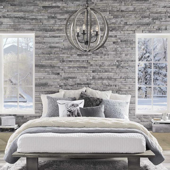 Actual product image Elstead Lighting Allier pendant light E14 4-fold weather oak wood, antique wrought iron (E14)