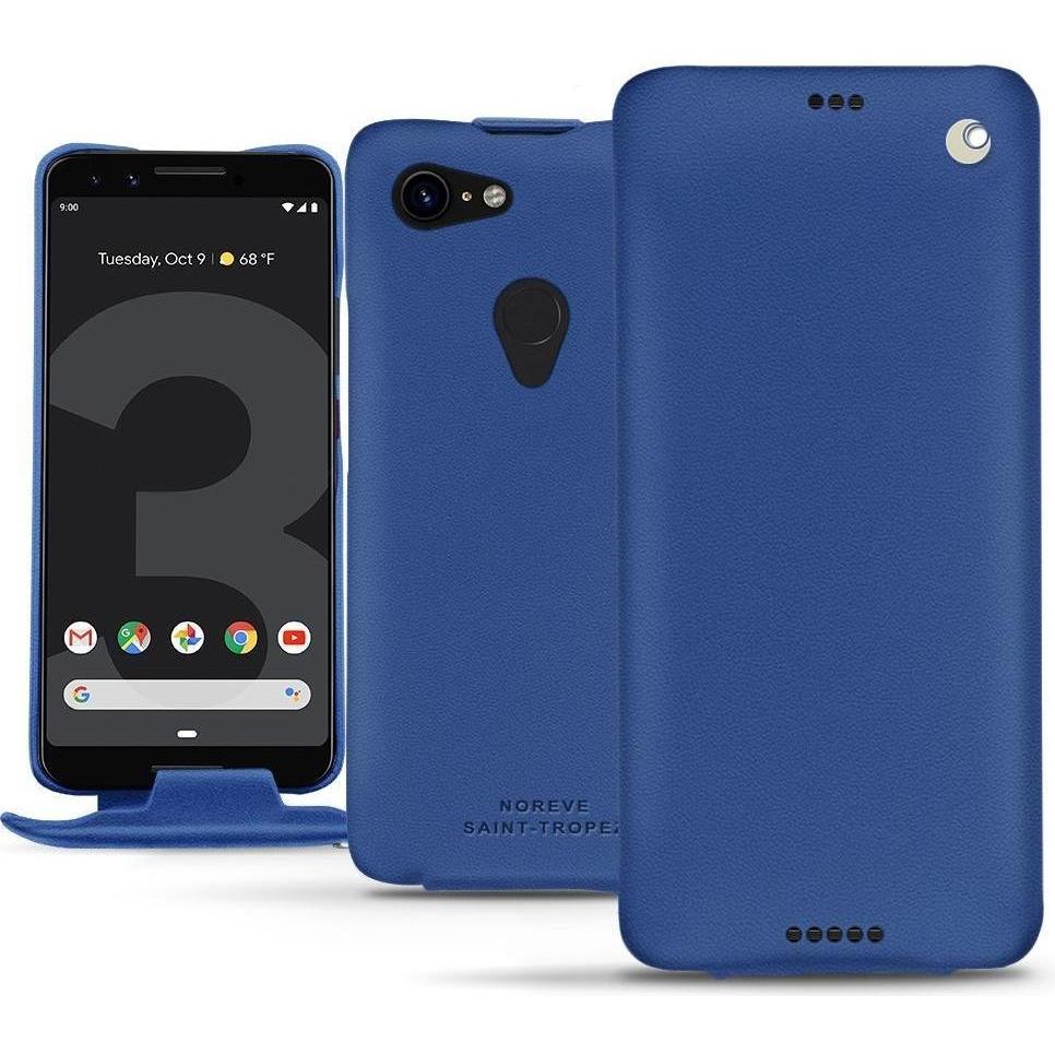 Noreve Lederschutzhülle vertikal (Google Pixel 3 XL), Smartphone Hülle, Blau
