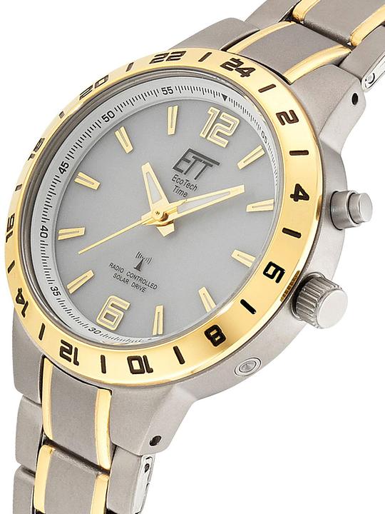 Actual product image ETT ELT-11449-11M Radio Controlled Solar Drive Basic Titanium Ladies Watch 32mm 5ATM (Radio-controlled clock, 32 mm)