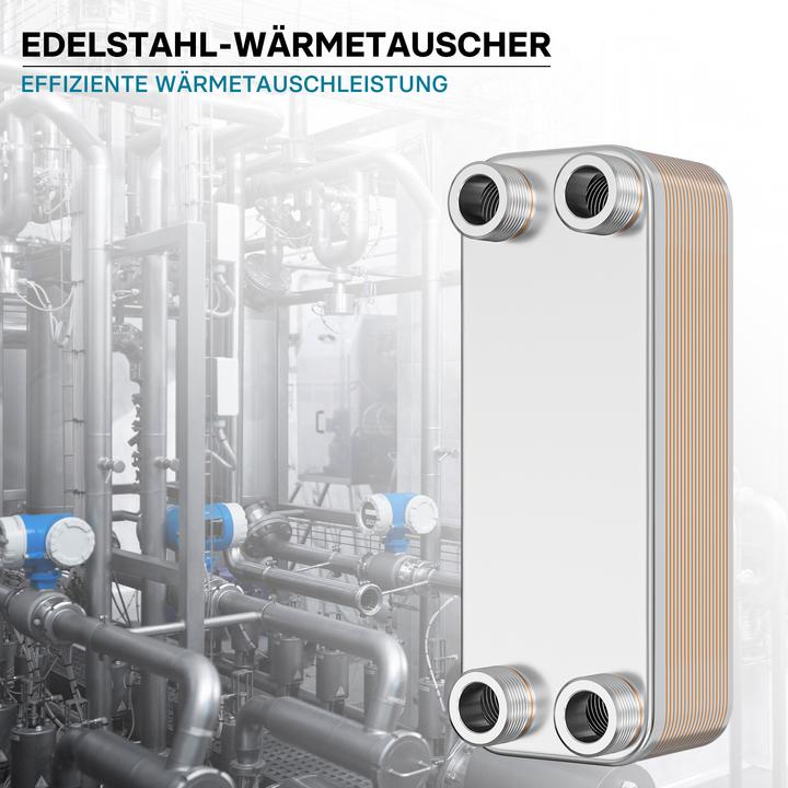 Immagine prodotto Wiltec Scambiatore di calore in acciaio inox a 20 piastre 115 kW Scambiatore di calore a piastre