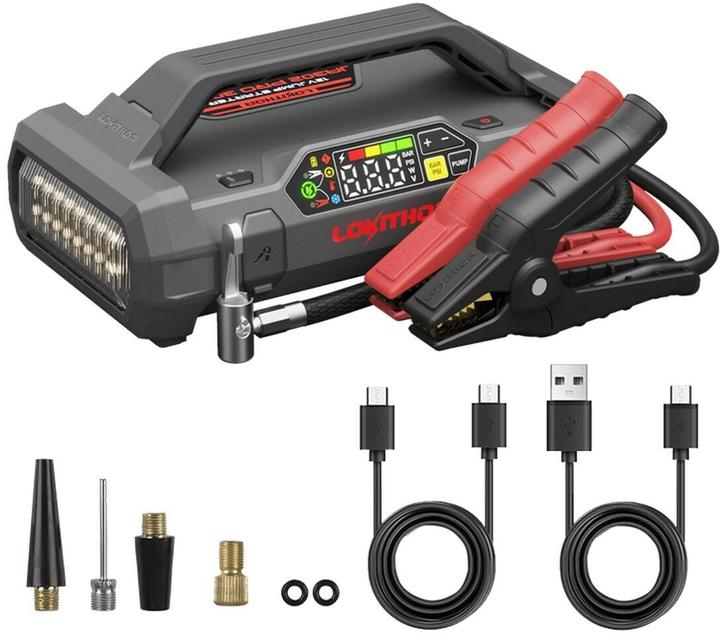 Immagine prodotto Lokithor JA302 PRO Starthilfegerät 3000A mit Kompressor LED & Powerbank (3000 A, 6382 mAh)