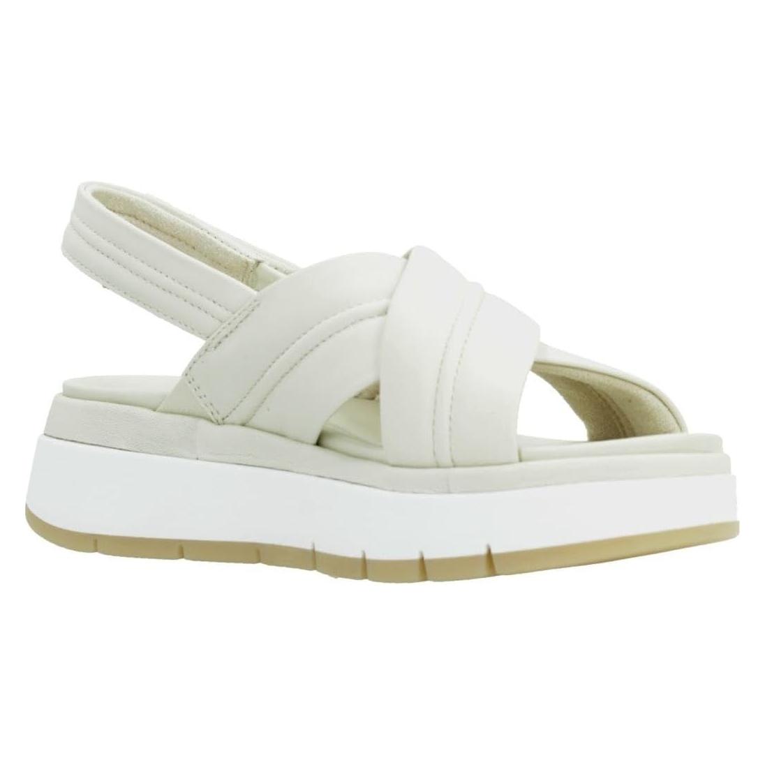 Clarks, Vrouwen, Sandalen, Premium Toscaanse Kruissandaal Ademend Leer Klassiek Flexibel Cusion Soft, Beige, (38.5)