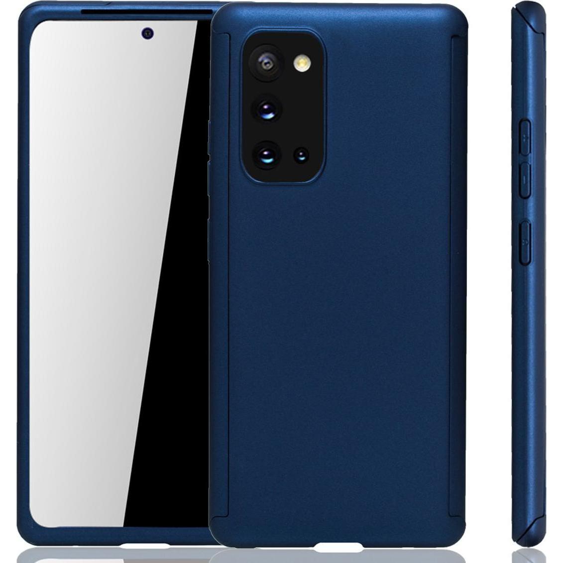 König Design Hülle Handy Schutz für Samsung Galaxy S20 Full Case Cover Displayschutz 360 Blau (Samsung Galaxy S20+), Sma...