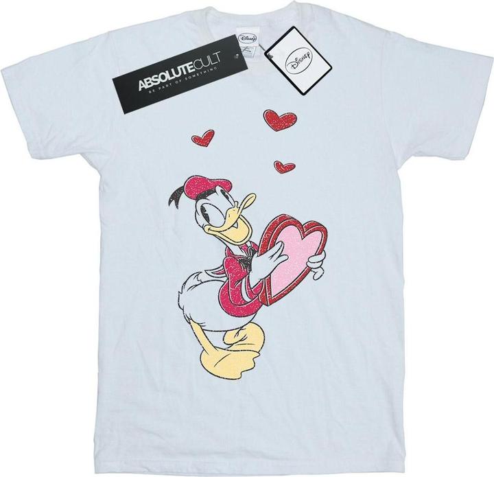 Actual product image Disney Girls Donald Duck Love Heart Cotton T-Shirt (128)