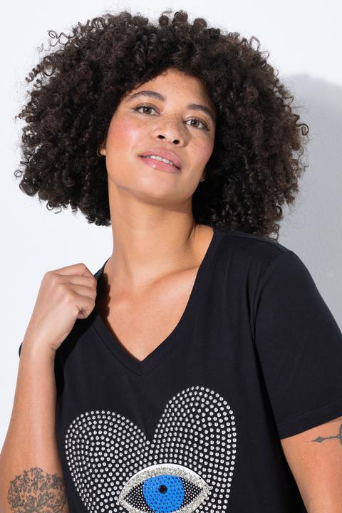 Produktbild Angel of Style T-Shirt, Herz-Auge mit Ziersteinchen, Halbarm (44)