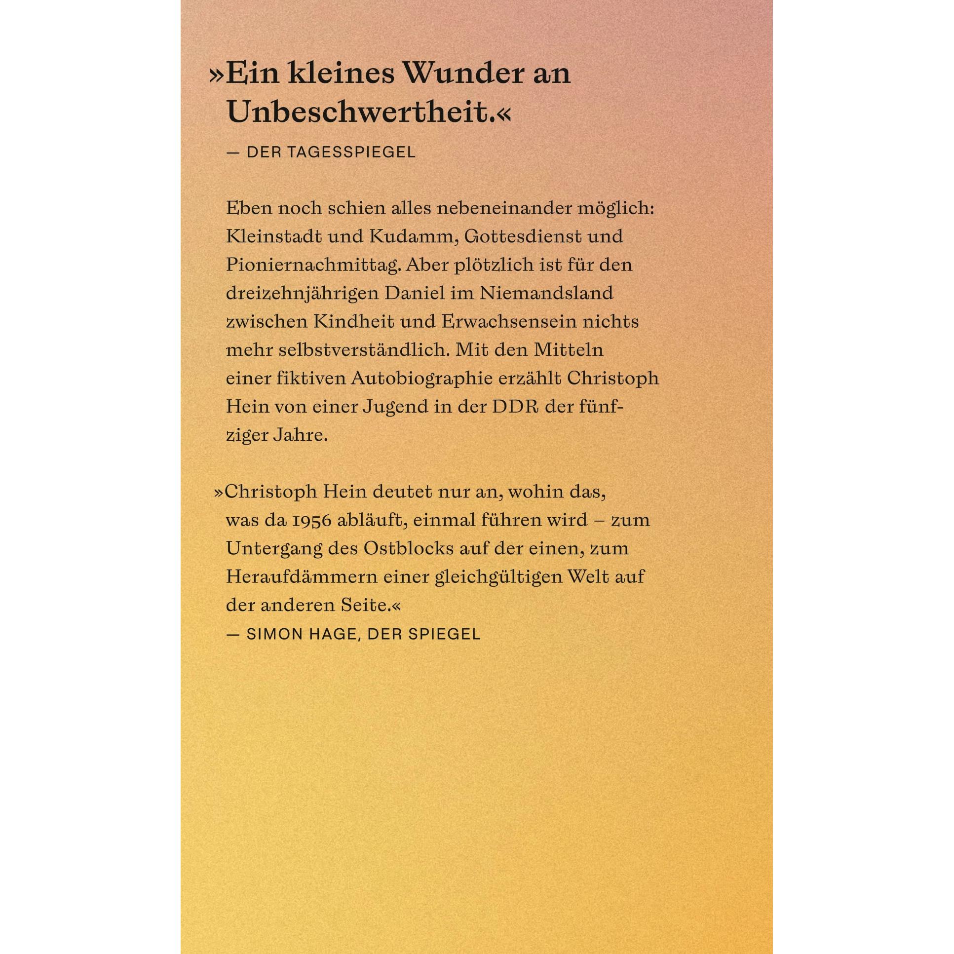 Von allem Anfang an, Belletristik von Christoph Hein