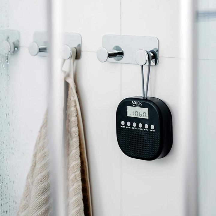Actual product image Adler Interactive solution | Waterproof universal radio | AD 1912 | Alarm function | Black (FM)