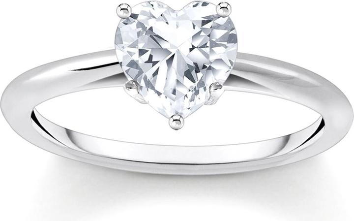 Produktbild Thomas Sabo Ring mit weissem Stein in Herzform (52, 925 Silber)