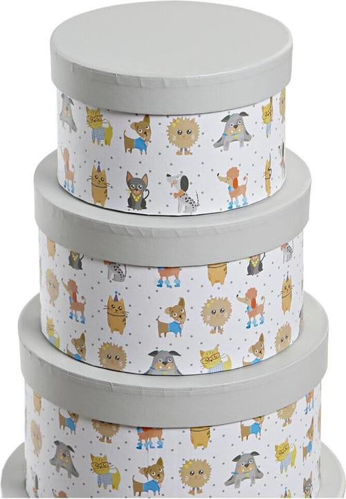 DKD Home Decor Multi-use Box White Children's Multicolour Flowers Cardboard (37,5 x 37,5 x 18 cm) (37.50 cm)