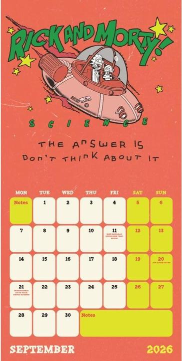 Image du produit Rick And Morty - Calendrier mural motif/style Carré