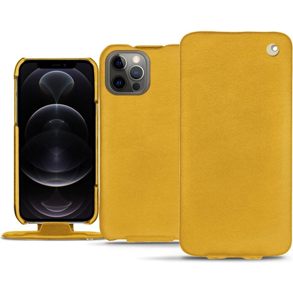 Noreve Lederschutzhülle vertikal (Apple iPhone 12 Pro Max), Smartphone Hülle, Orange
