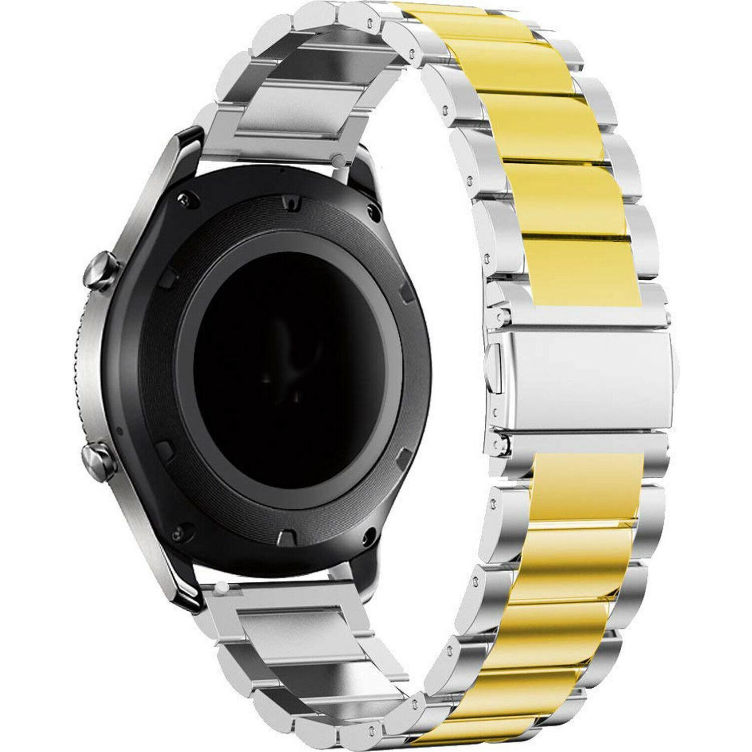 Thumbnail - Strap-it Stahlarmband (22 mm, Edelstahl), Uhrenarmband, Mehrfarbig, Silber, Gold