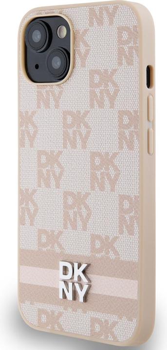 Image du produit DKNY PU Leather Checkered Pattern and Stripe Case pour iPhone 13 Rose (Apple iPhone 13)