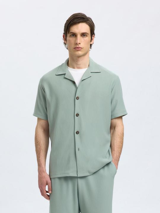 Produktbild Selected Homme Geripptes cuban collar Kurzarmhemd (L)