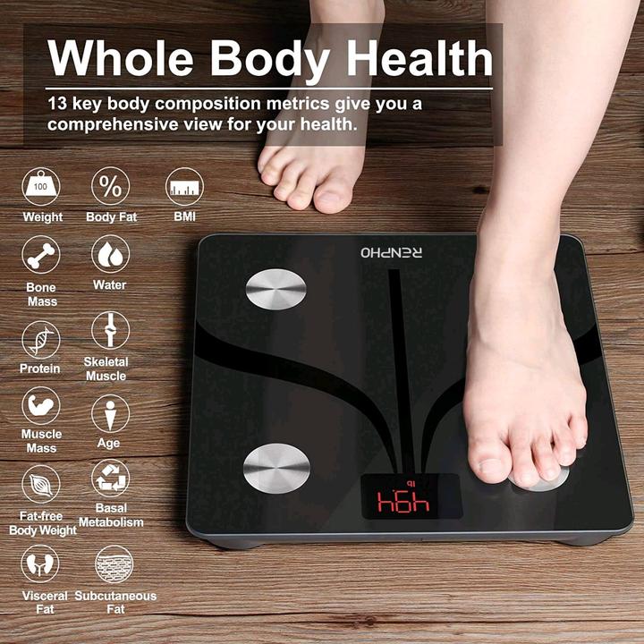 Produktbild Renpho Elis 1+ Smart Blueooth Body Scale, Black (200 kg)