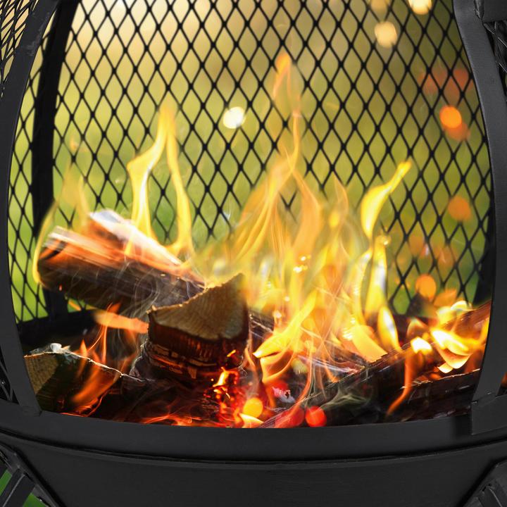Actual product image Relaxdays Patio Log Burner With Grill