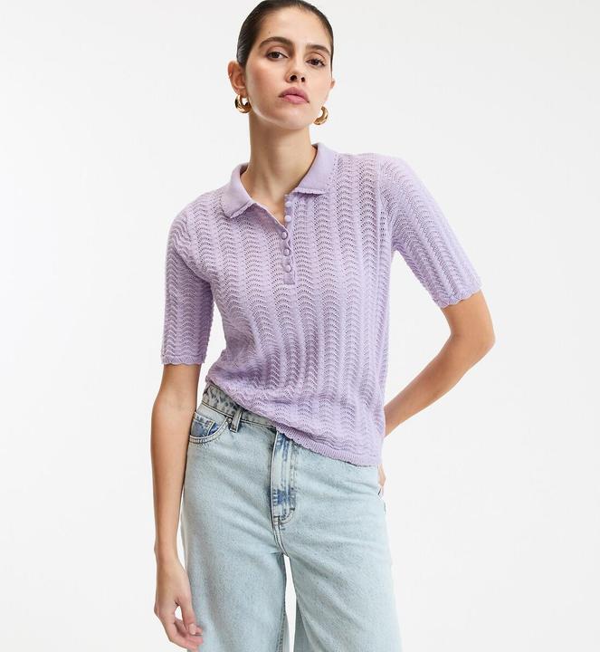 Produktbild La Redoute Collections Pullover mit Polokragen aus Baumwolle (L)