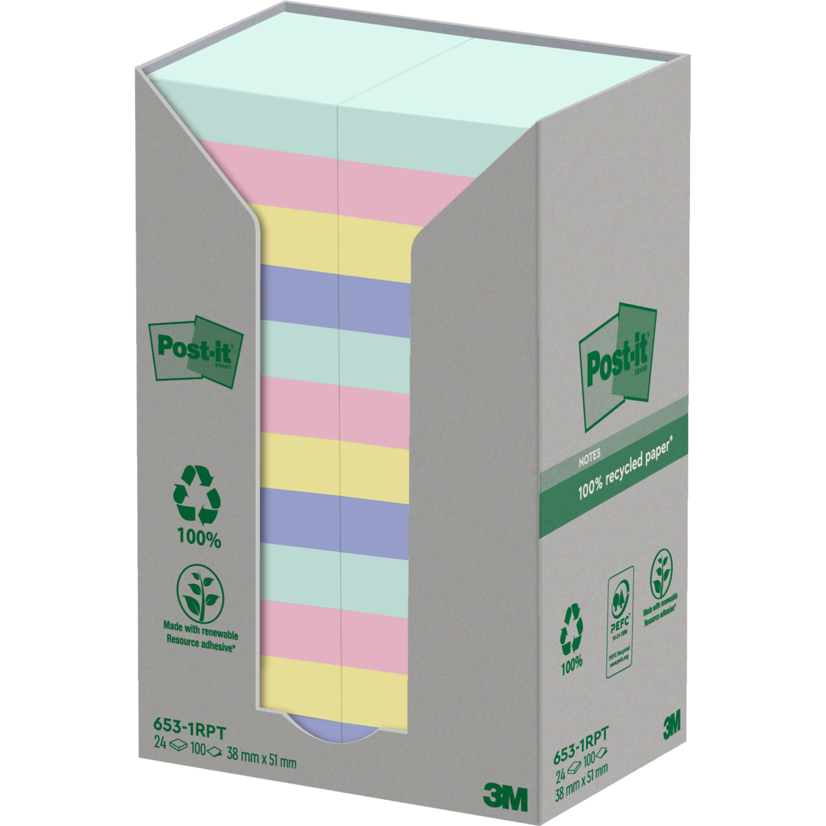 Post-it, Haftnotiz, Recycling Notes (38 x 51 mm)