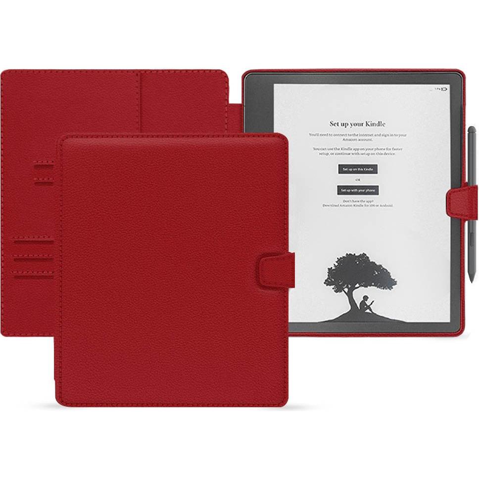 Noreve Lederschutzhülle Amazon Kindle Scribe, eReader Zubehör, Rot