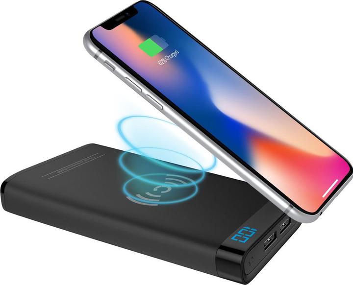Productafbeelding Cygnett ChargeUp swift 10K draadloze QI draagbare powerbank - zwart (10000 mAh, 15 W, 37 Wh)