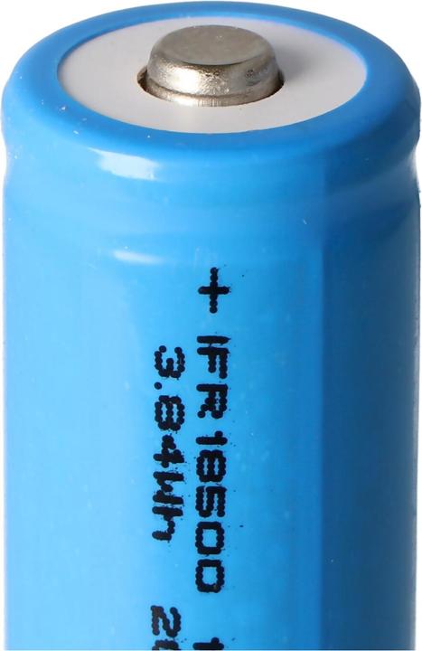 Actual product image EIZfan Battery IFR 18500 LiFePo4 Button Top with head unprotected (1 pcs., 18500, 1200 mAh)