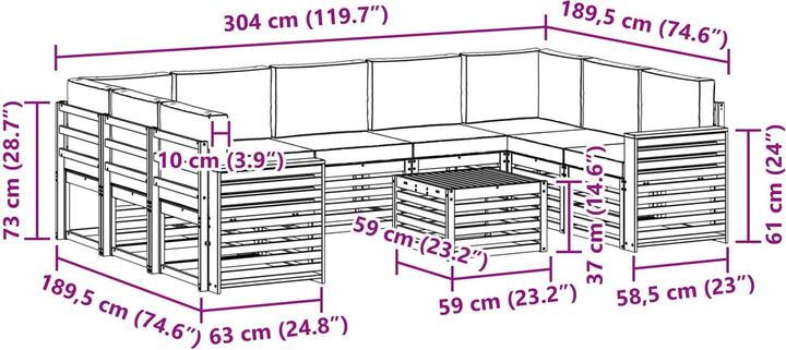 Produktbild vidaXL Outdoor-Sofa