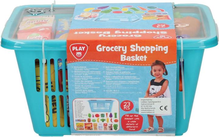 Produktbild Play Einkaufskorb mit Lebensmitteln Spielset, 23-teilig.