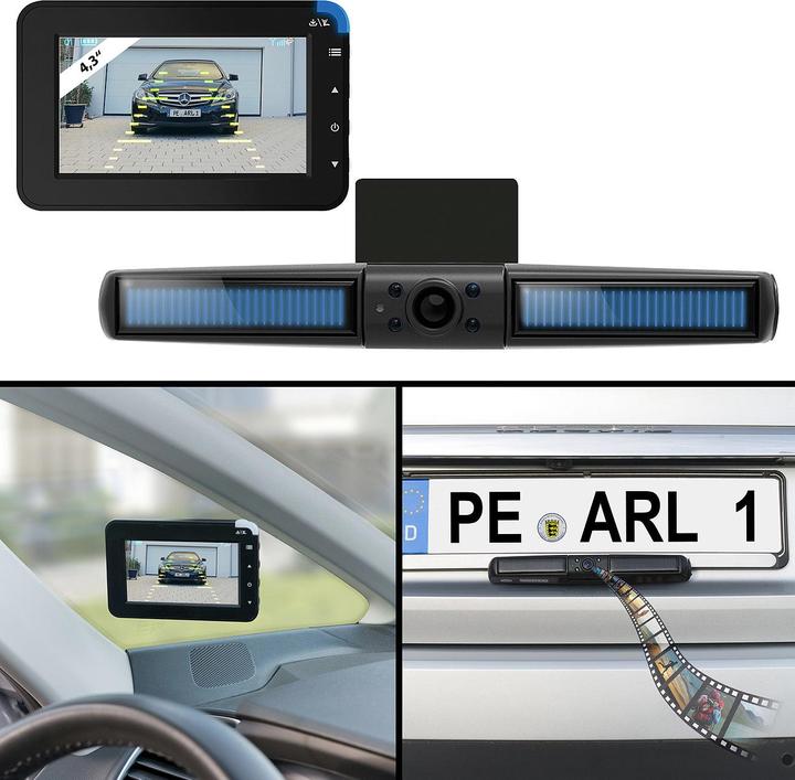Produktbild Lescars Solar-Funk-Rückfahrkamera