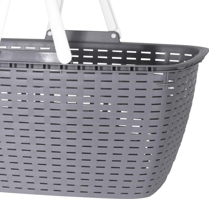 Actual product image Mojawo Tragbarer Einkaufskorb Wäschekorb Wäschesammler Henkel 35 Liter Grau (35 l)