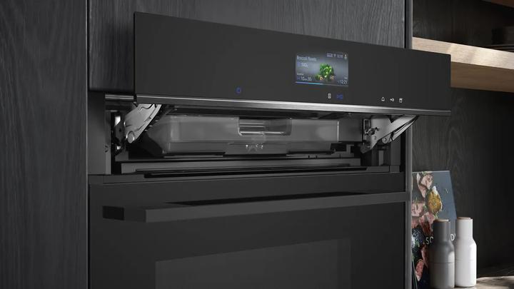 Produktbild Siemens iQ700, Einbau-Dampfbackofen, 60 x 60 cm, Schwarz, Edelstahl, HS736GDB1