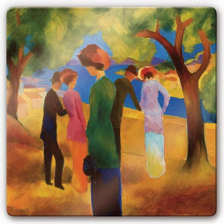 Actual product image Trenddeko Macke - Lady in green jacket (30 x 30 cm)