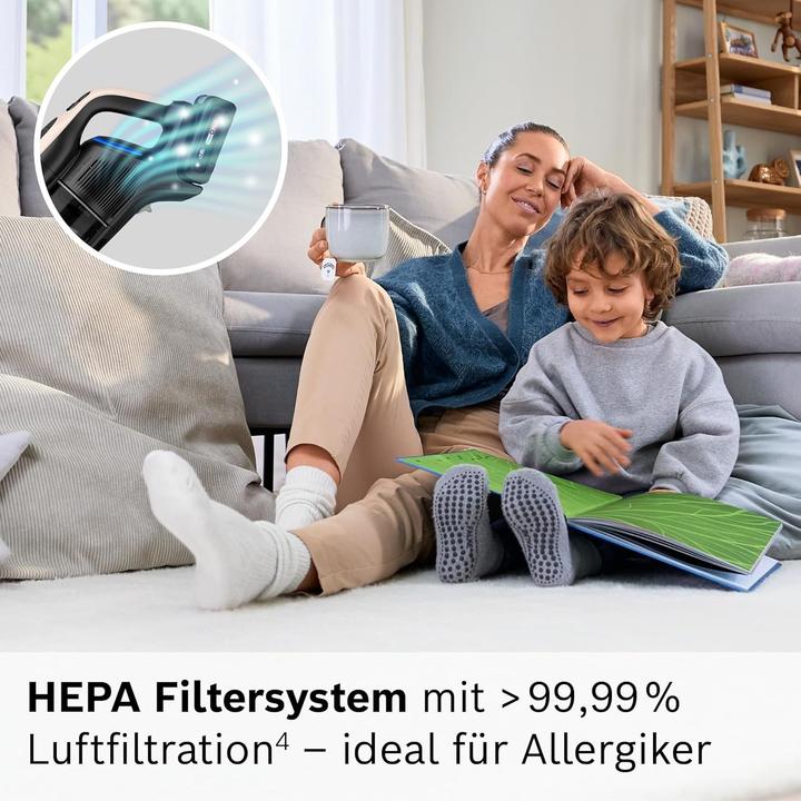 Image du produit Bosch Hausgeräte Aspirateur sans fil avec technologie MicroClean, batterie 4,0 Ah et éclairage LED