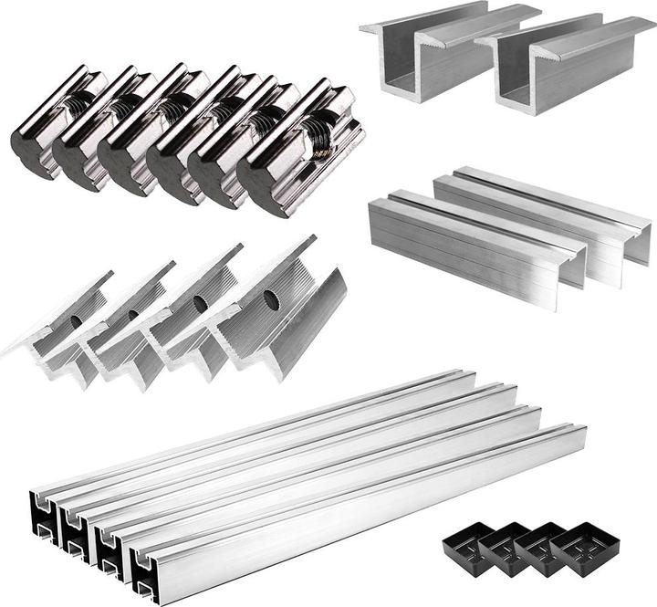 Produktbild Offgridtec Befestigungs-Set für 2 Solarmodule - für Dachziegel für Solarmodule mit 40mm Rahmenhöhe