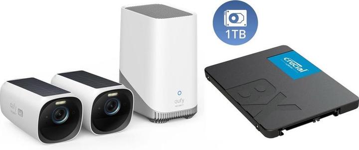 Produktbild eufy Cam 3 4K Wireless Sicherheitssatz - einschliesslich Homebasis 3 und 2 Solarkameras +