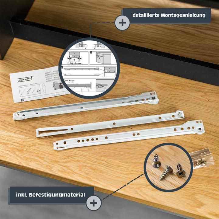 Produktbild Helpmate Rollschubführung 300 mm, Teilauszug, 1 Paar