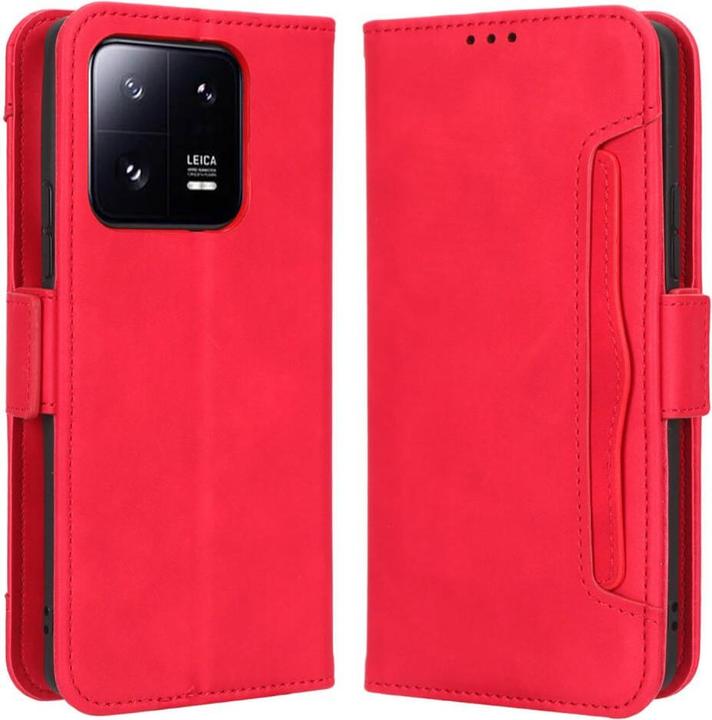Actual product image Cover-Discount Xiaomi 13 - Case with many card slots red (Xiaomi 13)