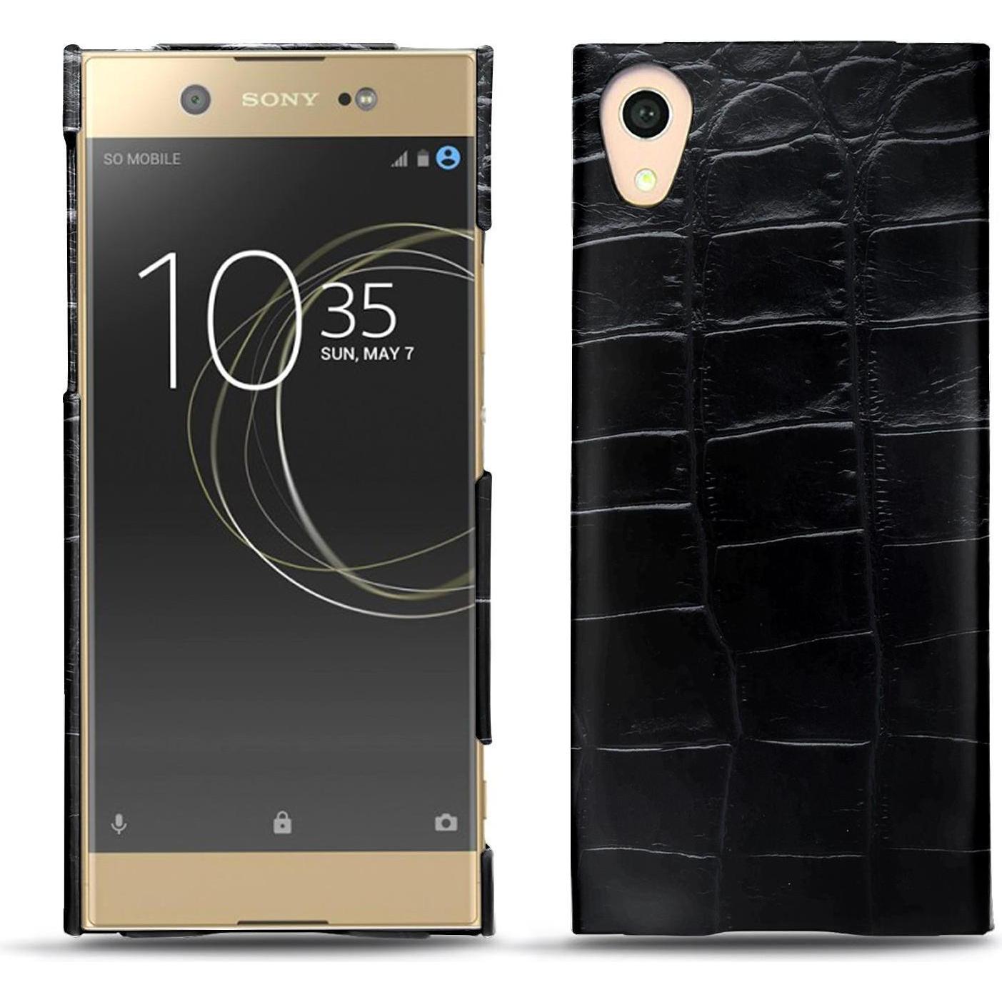 Noreve Lederschutzhülle (Sony Xperia XA1 Ultra), Smartphone Hülle, Schwarz