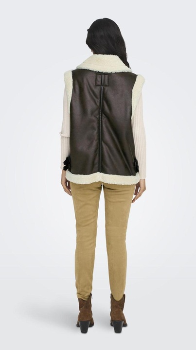 Actual product image Only Fly-away collar waistcoat biker jacket in leather look (S)