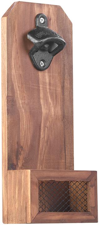 Cucina di Modena 2er-Set Wand-Flaschenöffner mit Kronkorken-Auffangbehälter (Korkenzieher)