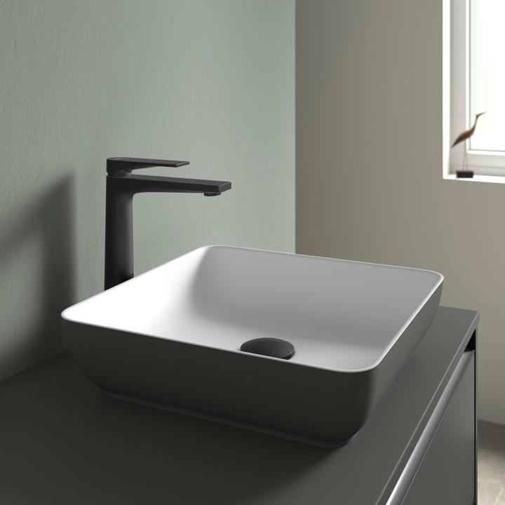 Immagine prodotto Duravit Lavabo da appoggio Sivida, angolare, 400x400mm, senza foro per rubinetto, senza sfioratore (400 mm, 400 mm)