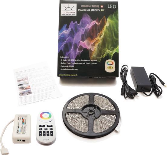 Lumina Swiss Kit de bandes LED Multicolor+ (RGBW) 2m Premium Outdoor Deluxe (200 cm, Extérieur)