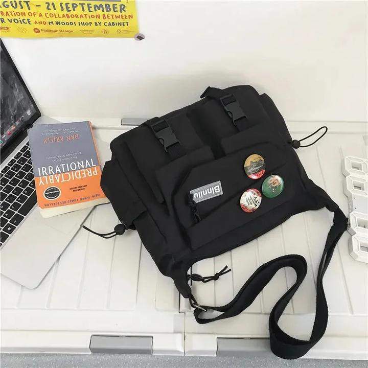Actual product image Only-Bags.Store Umhängetaschen Tasche Schulbuchtaschen Jugend Leinwand Handtaschen Schulter Nylontasche Sack